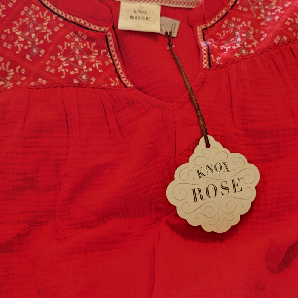 Beautiful Brand New Knox Rose Red Sleeveless Top. Size XL. NWT. - Picture 5 of 13